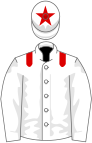 White, red epaulettes, white sleeves, white cap, red star