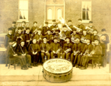 The Red Hill Band taken in front of the Lucian B. Miller cigar factory in 1925.