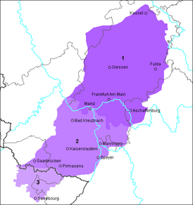 Распространение рейнфранкских диалектов