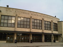 Exterior of the Kitchener Memorial Auditorium