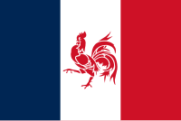 דגל התנועה הצרפתית-ולונית (הרטצ'יסטית), שדוגלת בפרישת ולוניה מבלגיה ואיחודה עם צרפת, מציג את התרנגול הנועז על רקע הטריקולור.