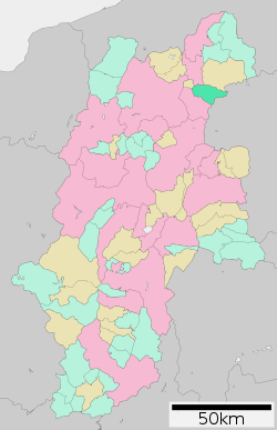 Location of Takayama in Nagano Prefecture