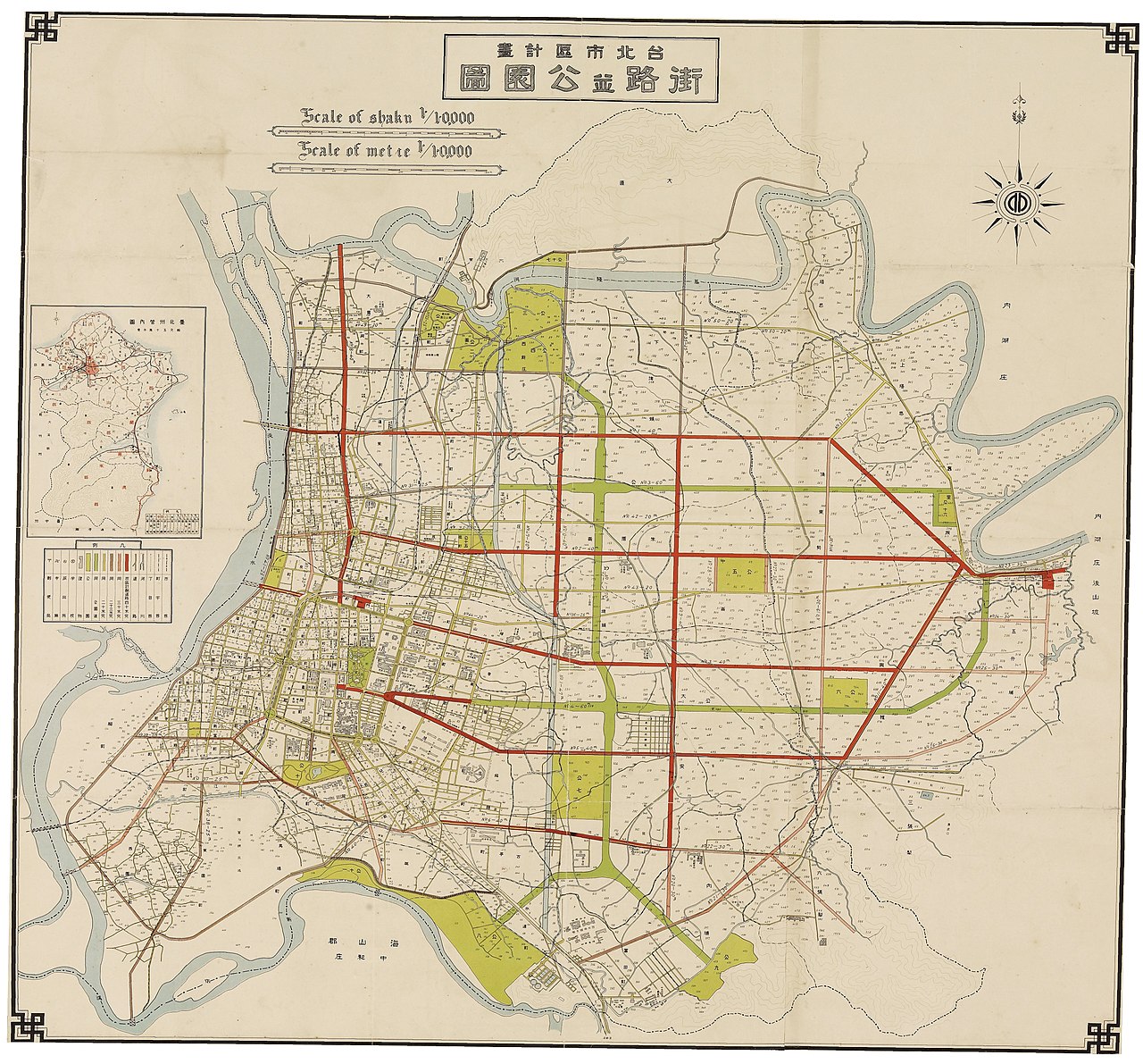 1932〈臺北市區計畫．街路並公園圖〉的八號公園