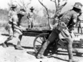 Members of the 2/2nd Tank Attack Regiment removing the breech block during a demonstration of stripping a 75mm Pack Howitzer.