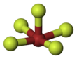 Ball-and-stick model of bromine pentafluoride