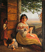 A Knitting Italian Woman, 1868