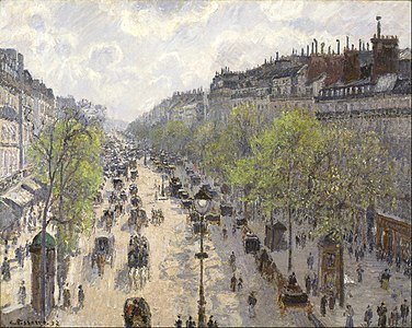Le Boulevard de Montmartre, Matinée de Printemps, by Camille Pissarro