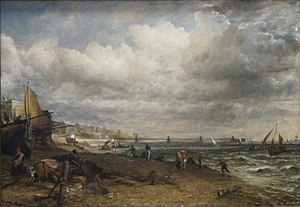 《布來頓的鏈條碼頭》（Chain Pier, Brighton ），1826年-1827年，油畫，倫敦泰特不列顛美術館