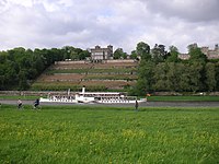 Dresden - Lingnerschloß mit Dampfer Dresden