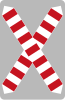 Level crossing without gates (single track) or aircraft crossing area