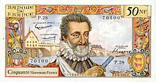 50 nouveaux francs Henri IV, Face recto