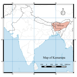 The traditional boundary of the Kamarupa kingdom[1]