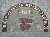 スペインのプエルタ・デル・ソル広場にある道路元標