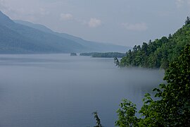 Lake George, on a foggy day.