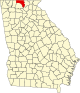 State map highlighting Fannin County