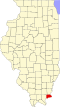 State map highlighting Hardin County