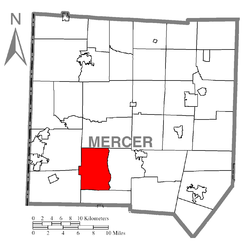 Location of Lackawannock Township in Mercer County