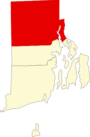 Map of Rhode Island highlighting Providence County