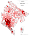 Црногорски језик у Црној Гори по насељима 2003. године