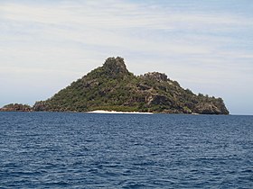 Vue générale de Monuriki depuis la mer.