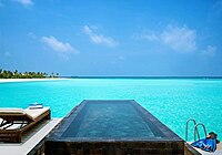 A private pool in a resort in Maldives