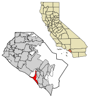 Location of Laguna Beach in Orange County, California