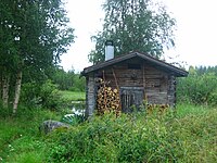 Sauna building in Finland