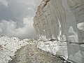 Snow walls on side of road