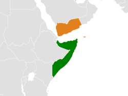 Map indicating locations of Somalia and Yemen