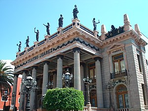 Portico and interiors of the Teatro Juárez, Guanajuato City (1903)