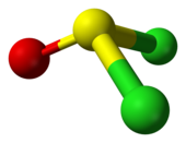 Ball-and-stick model of thionyl chloride