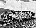 Special wagon used for moving track in the mine