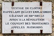 Plaque rappelant le couvent.