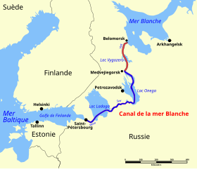 Carte du canal de la mer Blanche.