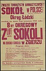 A poster announcing a meeting of the "Sokół" Society in Łódź, 1928