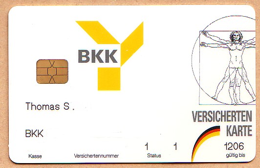 Krankenversichertenkarte einer Betriebskrankenkasse.