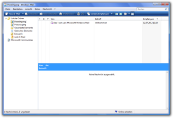 Screenshot von Windows Mail