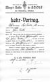 Lehrvertrag aus dem Jahr 1909 Fa. Meyr’s Neffe