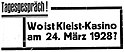 Annonce des Kleist-Kasinos, 1928