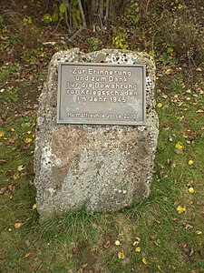 Der Widmungsstein des Bergkreuzes in Jossa