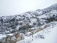 Χιονισμένη ορεινή Νάξος