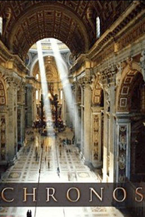 A view of a large hallway inside a building with Renaissance architecture. Two beams of light shine through the ceiling in the middle end of the hallway. The title "CHRONOS" is displayed at the bottom.