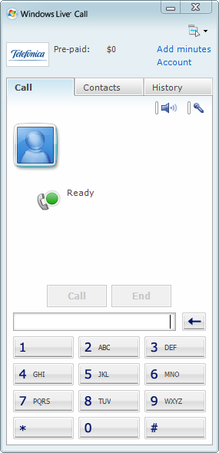 Windows Live Call in Windows Live Messenger.