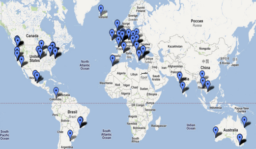 Map of Locations for Couch Fest Films 2011