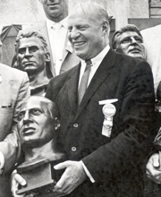Battles during his induction into the Pro Football Hall of Fame in 1968