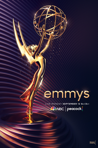 Poster depicting an Emmy statuette and basic broadcast details