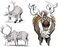 Concept art of a fictional reindeer from the Frozen franchise