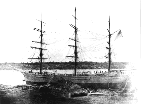 The Cheseborough, wrecked off the coast of Shariki, Aomori, Japan in 1889.