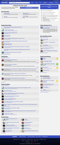 GameFAQs home page on September 6, 2014