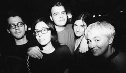 The Little Deaths in 1998, left to right: Scott Bradley, Mikel Delgado, Aaron Detroit, Whitney Skillcorn, and Clay Walsh